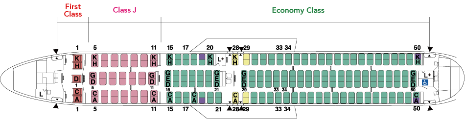 Boeing767-300ER (763) / Aircrafts and seats - JAL