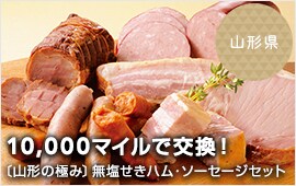 10,000マイルで交換！ 山形県 〔山形の極み〕無塩せきハム・ソーセージセット