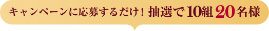 キャンペーンに応募するだけ！抽選で10組20名様