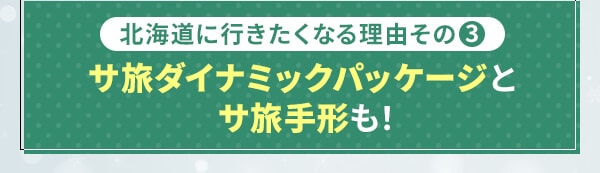 北海道に行きたくなる理由その3 サ旅ダイナミックパッケージとサ旅手形も！