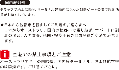 ホバート国際空港 国内線到着